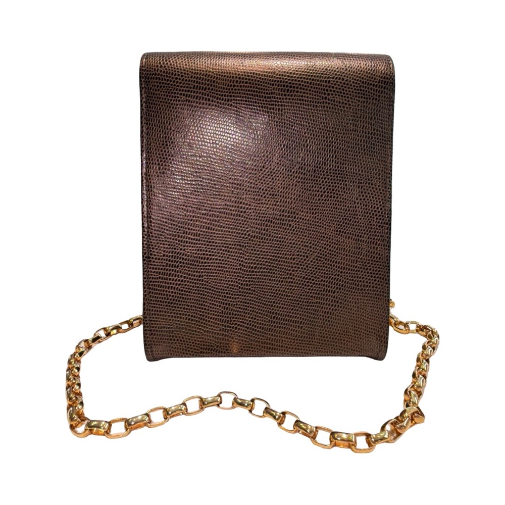 RODO Italy Structured Hard Case Evening Bag I Gold Link Strap | NWOT